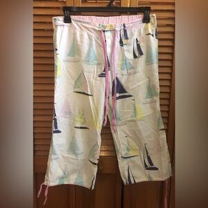 Victoria's Secret White Sailboat Pajama Pants with Pastel Accents XS